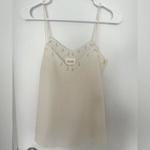 Sezane silk camisole, Ivory , size 34